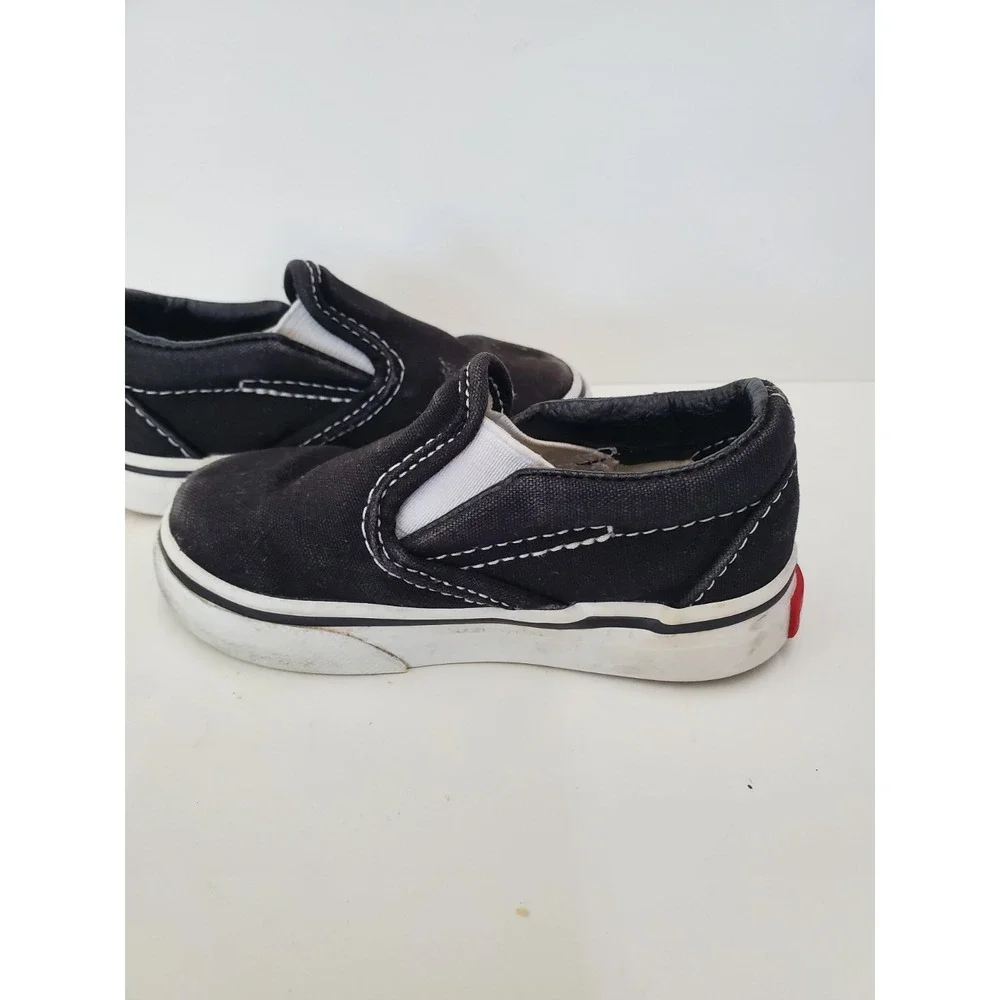 Vans Toddler Size 5 Black Slip-On Shoes (Classic) FLAWED 